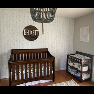 Cloud Island Grey/white Forest Print Peel and Stick Wallpaper